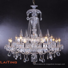 Moderner großer Kristallleuchter-weißer transparenter Glasleuchter mit 15 LED-Lichtern für Hochzeits-Dekoration LT-18071